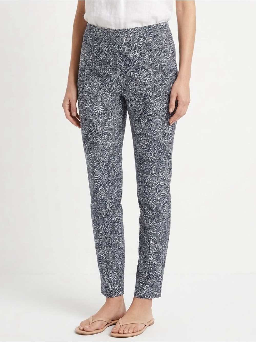 Olsen Europe PIA Fit Paisley Patterned Stretch Pull-On Pants Women’s Size L 14